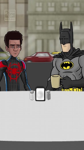Hey… I’m Batman! From our Spider-Verse HISHE. #spiderman #batman #spiderverse #hishe #animated