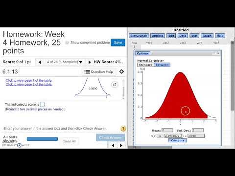 Normal Distribution Calculator with Statcrunch