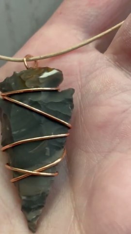 Arrowhead (jasper) Leather Necklace, Wrapped in Solid Copper, Genuine Leather Cording - Etsy