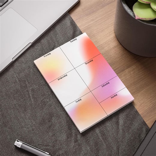 Weekly Planner Desk Pad 4"x6" Vertical Gradient Sticky Notes Notepad - Etsy