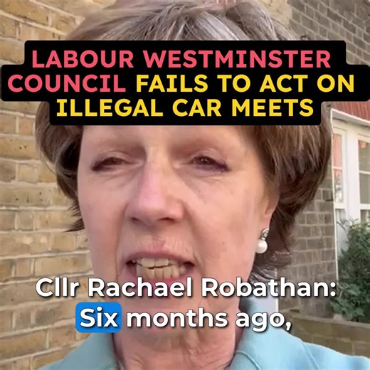 Cllr Rachael Robathan calls out Westminster's Labour Council's inaction on dangerous car meets disrupting life in Knightsbridge and Belgravia. Six months after handing over police impact statements, nothing's changed, unlike Enfield's successful injunction. Conservatives will act to make our roads safer if we win in May! #VoteConservative #SafeStreetsKnightsbridge