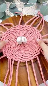 Learn how to make basket from cotton rope with me 🤩 #craftysaturday #craftyideas #macrame