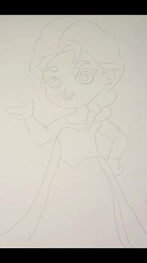 Dibujo y Colorido de Chibi Elsa de Frozen