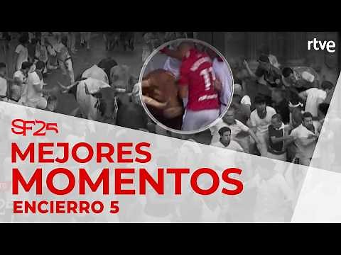 MEJORES MOMENTOS del QUINTO ENCIERRO de San Fermín 2025 | Toros de Jandilla
