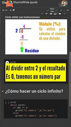 🤔 Ciclo While en Python | Números pares e impares | Ejemplo Ciclo infinito | Python | Shorts