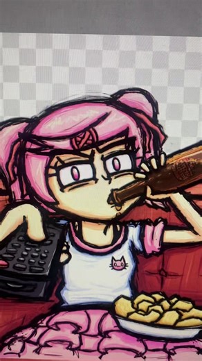 Boi ts natsuki so tuff 😭🫲🤌✌️🤔✋🧳🤪🥹🗒️😱🥹 #ddlc #fanart #natsuki