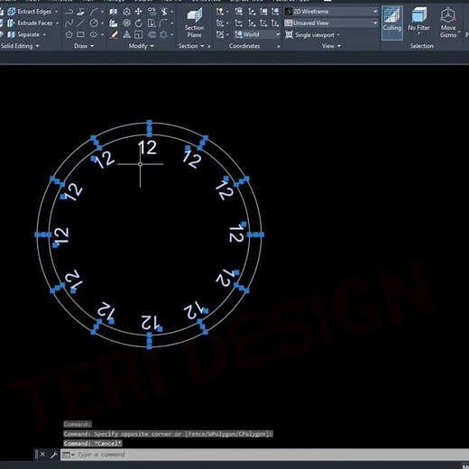 Cara gambar jam dinding di autocad