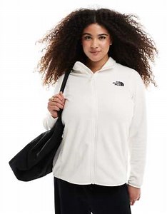 The North Face Plus size 100 glacier full-zip fleece in white | ASOS
