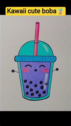 Relaxing bubble tea drawing🧋😌!! #shorts #ytshorts #SA Art-o-Matic