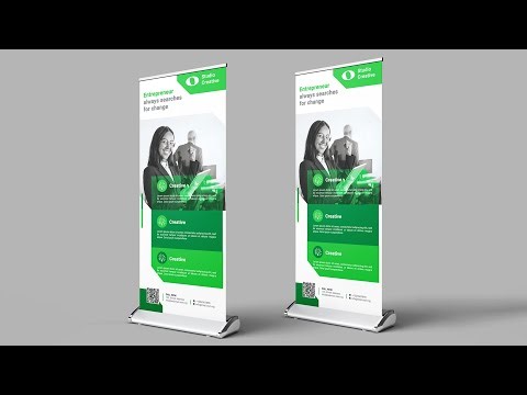 Photoshop Tutorial: How To Create Corporate Rollup Banner in Photoshop