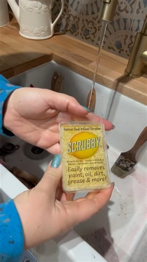 The secret to clean paint brushes after every project 🧽✨ Scrubby Soap makes brush cleanup fast and easy by lifting paint, wax, and residue in seconds. The built-in scrubber and citrus oils help keep bristles soft and fresh, so your brushes last longer and perform better. If you’re searching for how to clean paint brushes, best brush cleaner for chalk paint, or easy DIY cleanup tips, this is a must-have. Comment “LINK” and we’ll DM you the shop link! 💌 📸🎨: @cherubschalksinteriors #scrubbysoap