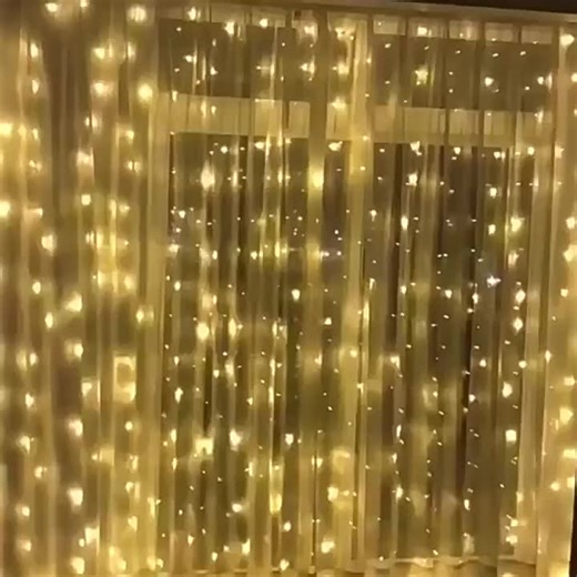 LED fairy string curtain light warm white for Christmas decorations #decor #curtain#christmas #led#