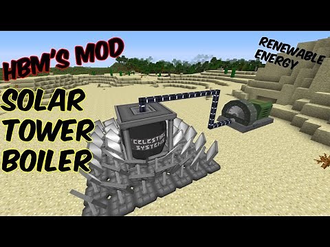 How to use new "SOLAR TOWER BOILER" in HBM's Mod | Renewable Solar Energy Production in Minecraft
