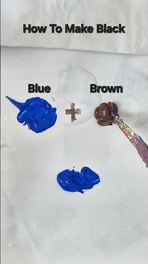 How to make Black Colour from just Blue and Brown #satisfying #mixedcolors #blackpaint