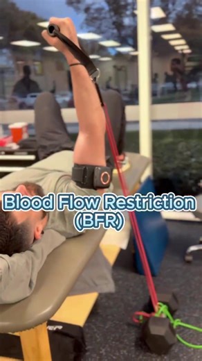 **Blood Flow Restriction (BFR) Training 🩸💪** BFR uses a specialized cuff to safely limit blood return from a limb during light exercise. This lets patients build strength and muscle **without heavy weights** — perfect for post-op, injury rehab, or when joints can’t tolerate load. Why its used ✔ Promotes strength hypertrophy with light loads ✔ Reduces joint stress ✔ Helps maintain muscle during recovery **Proper prescription:** • Pressure: individualized (≈40–80% occlusion) • Load: ~20–30% 1RM