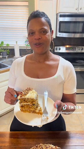 Made a homemade Carrot . Full recipe and video on my YouTube channel Search Kichengoddess68 Cake#dessert #cakerecipe #carrotcake #southerncakerecipe