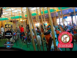 2022 Looff Carousel On Ride Ultra HD 4K POV Santa Cruz Beach Boardwalk