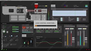 Animation of the automatic machine program computer interface. Monitoring the automatic machine using the program. Controlling the production process with the modern automatic machine program.