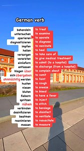 62K views · 624 reactions | Examples of German verb related to medical terminology. #learn #german #English #ausbildung #deutschkurs #deutsch #deutschlernen #school | Learning German with heart | Facebook