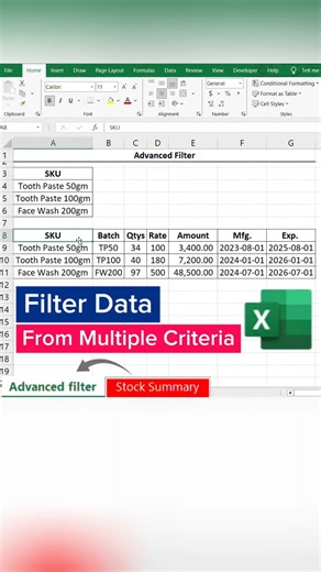 Filter data based on Multiple Criteria | Advanced Filter in Excel.