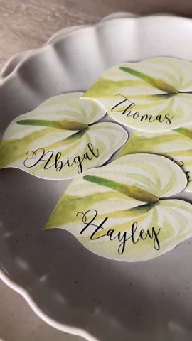 Calla Lily Watercolor Place Cards, Wedding Event Name Settings - Etsy