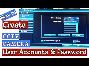 CCTV camera User Accounts and Password creation and password reset.