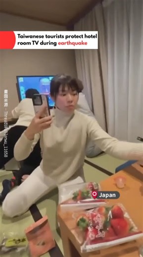 Japanese netizens praise Taiwanese tourist for protecting hotel room TV during earthquake