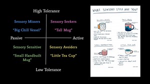 I had the opportunity to speak to a group at one of the schools where I work on the topic of discerning whether kids' "behavior" could be motivated by sensory processing, or whether it's just "acting out". (If you've been following this page for any amount of time, you might guess the spoiler alert that I don't think "acting out", in the common parlance, is a thing. ;) ) This was originally a lecture I gave for a group of elementary school teachers, and then I was asked to repeat it for a differ