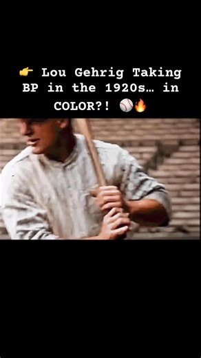 👉 Lou Gehrig Taking BP in the 1920s… in COLOR?! ⚾️🔥