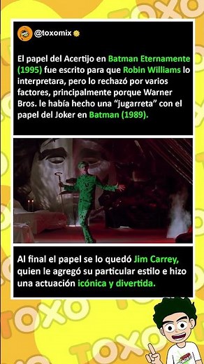 The role of the Riddler in Batman Forever (1995) was written for Robin Williams. #funfacts