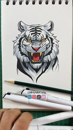 Cómo dibujar un Tigre de bengala ✍ | Cornspiration