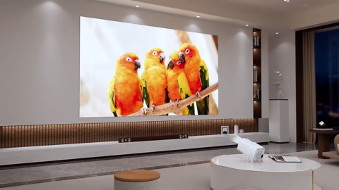 Smart Mini Projector 320ANSI Native 1080P 4K Support with Official Apps, Portable Projector with WiFi and BT for Home Theater/Outdoor/Bedroom HY320 NTV