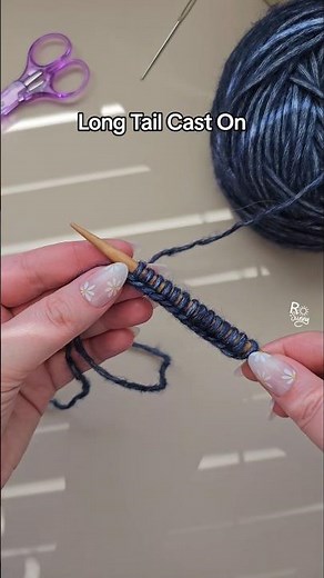 How do you cast on using the long tail method?