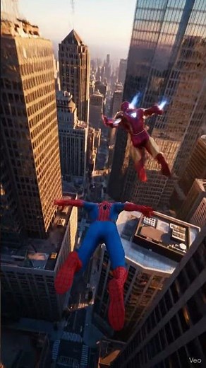 Epic Rooftop Jump With Spider-Man and Iron Man!