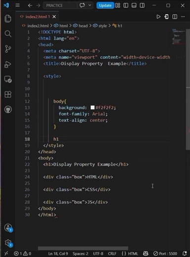 Display Property ✨ | #shorts #viral #tranding #short #css #html
