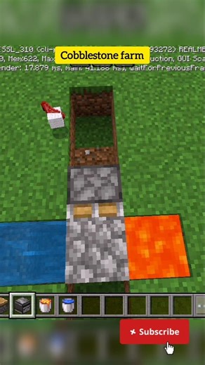 Minecraft working cobblestone farm | #minecraft #gaming #shorts