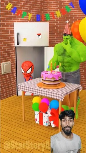 Spider-Man Turn Off The Light Hulk Birthday 😂 #shorts #funny #gta #hulk #cartoon #trendingshorts