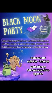 🧙‍♀️ Witchlings, Hop to It! 🐸👗 Enchanting "House of Elephants" celebration featuring: Frog jumping contests 🐸 Magical fashion show 👗 📚 Ages 8 📅 Fri., Oct 4 ⏰ 4:00-5:00 PM 📍 Main Library, 901 Conover Dr #BlackMoonParty #WitchlingsFun #KidsEvent | Grand Prairie Libraries