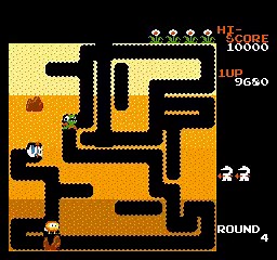 Dig Dug játékmenet (gameplay)