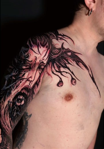 2 days required japan face Bast over booking ….. 👁️ #tattoo #blackwork #darckwork tattoob#blackworktatto #dackworktattoo tattooideas tattoodesign tattoo2me tattoostyle blackstyle parasyte tattoobkk Parasytetattoo