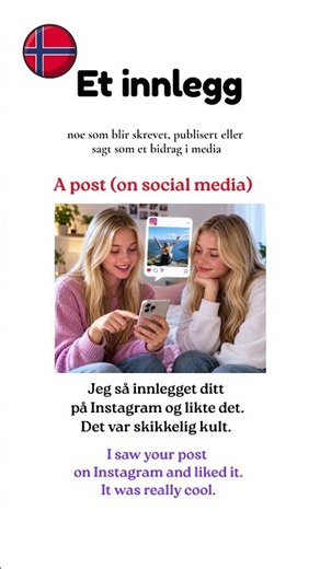 Learn Norwegian: Et innlegg. #learnnorwegian #norwegianlanguage #norwegianvocabulary #norskkurs