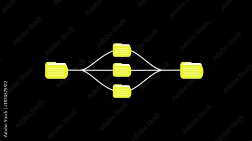 File transfer from folder to folder, copying data on computer, transparent background, 4k video