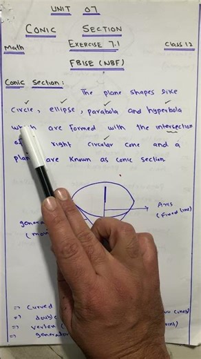 Exercise 7.1 | Class 12 Math | Conic Section | FBISE NBF| Sir Zakria Ayaz