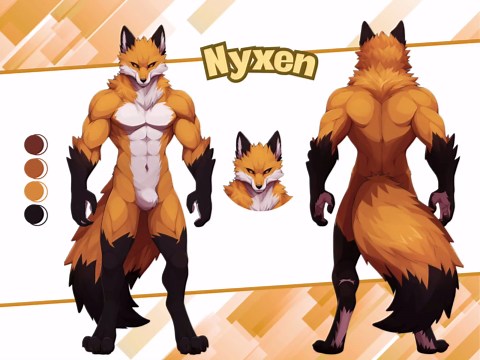 Custom Furry Character Reference Sheet: Fursona Art (digital File), Anthro Character - Etsy