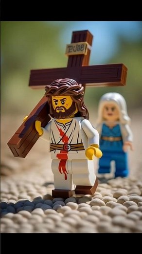 Jesus Carries the Cross in Pain — LEGO Passion of Christ ✝️ Mary Follows in Tears