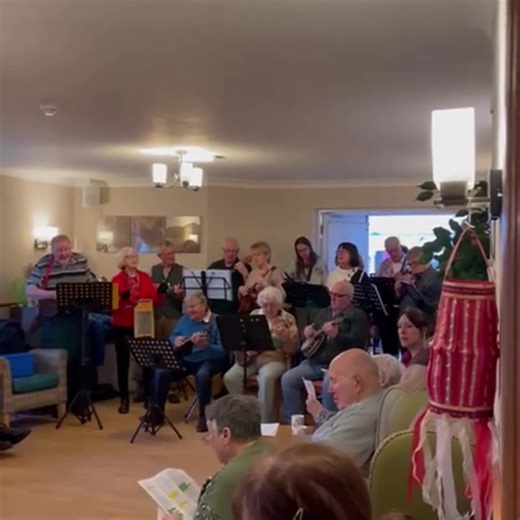 1.8K views · 100 reactions | We were delighted to welcome back the brilliant Cliviger Ukulele band after they returned to wow the whole hospice, once again  They entertain the whole crowd with a range of infectious songs that get everyone singing along. It's performances like these that keep the atmosphere buzzing around our brilliant hospice. As on pitch as ever - thanks for coming  | Pendleside Hospice | Facebook