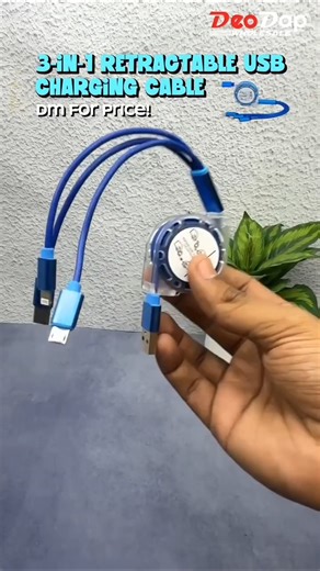 DeoDap தமிழ் on Instagram: "🔌📱 Retractable 3-in-1 Charger Cable for Phones & Android (1 Pc) 📱🔌 💰 Price: ₹70.00 🆔 SKU: 12835 ✅ 3-in-1 multi-USB cable—one cable for multiple devices ✅ Retractable design—tangle-free & easy to carry ✅ Fast charging—perfect for travel, office & daily use 🛒 Shop Now: www.DeoDap.in (link in bio) DeoDap, ChargingCable, MultiUSB, FastCharging, TravelGadget, MobileAccessories, AndroidCable, PhoneCharger, DailyUseProduct, DeoDap Tamil"