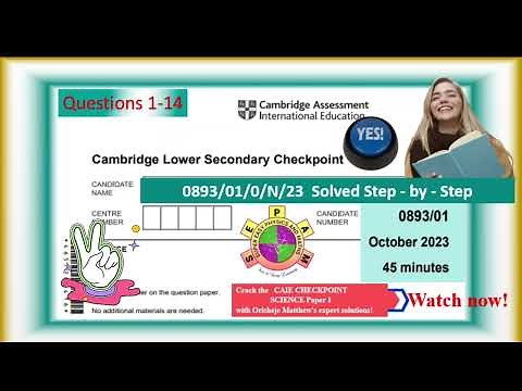 Cambridge Lower Secondary Checkpoint Science Paper 1 October 2023