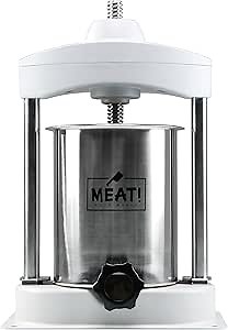 MEAT! 15 Pound Vertical Sausage Stuffer with Stainless Steel Gears, Ergonomic Handle, and a Stuffing Kit with 3 Stuffing Tubes for Sausage Stuffing