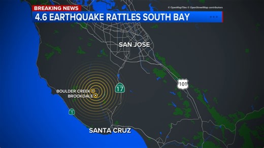 4.6 magnitude earthquake strikes in Santa Cruz Mountains, rattling Bay Area: USGS